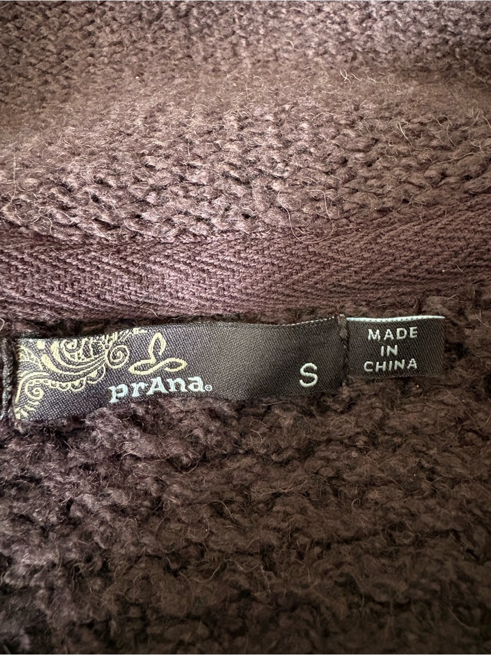 prAna Burgundy Knit Sweater with snap button closures